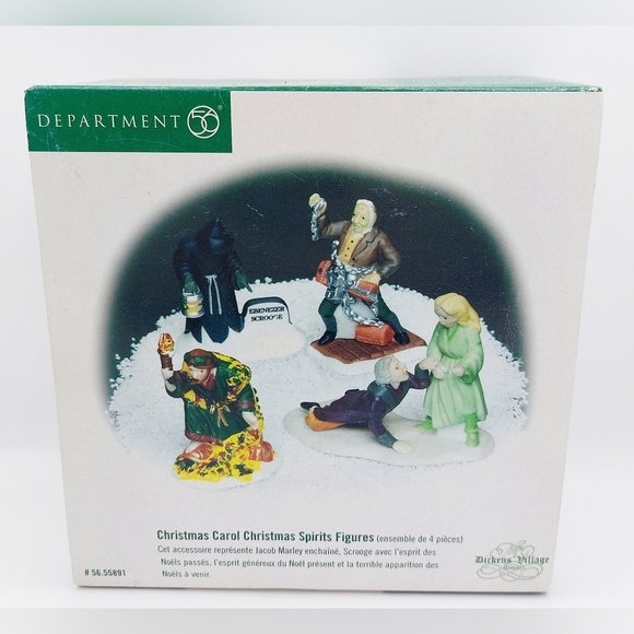 Vintage Dept 56 Christmas Carol Christmas SpiritDickens Village 4 figures
